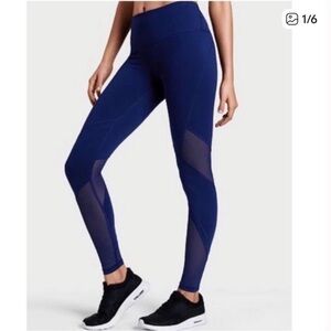 Victorias Secret Sport Navy Mesh Leggings with 3 Pockets 23% Spandex! Like New 💙